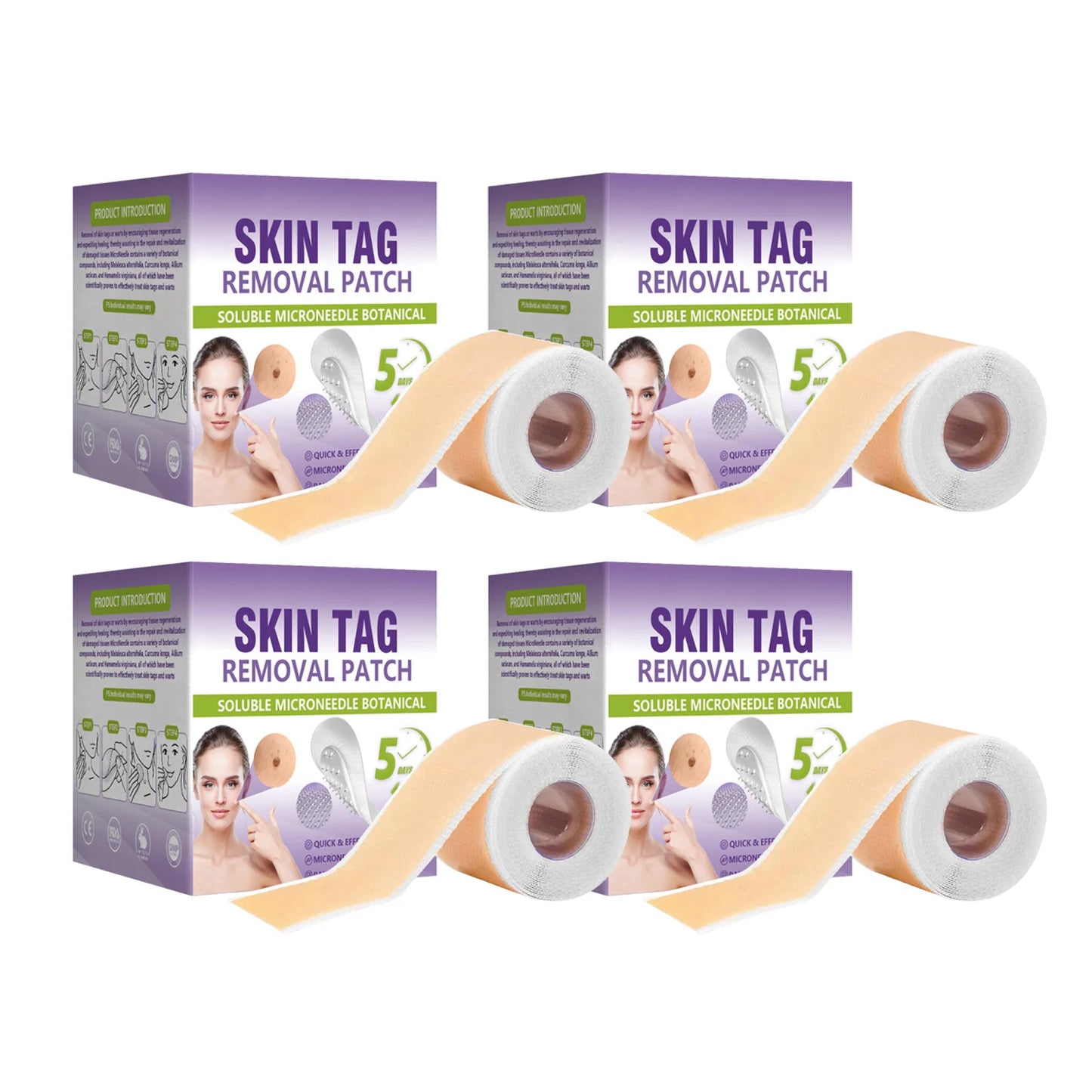 SOLUBLE MICRONEEDLE BOTANICAL SKIN TAG REMOVAL PATCH