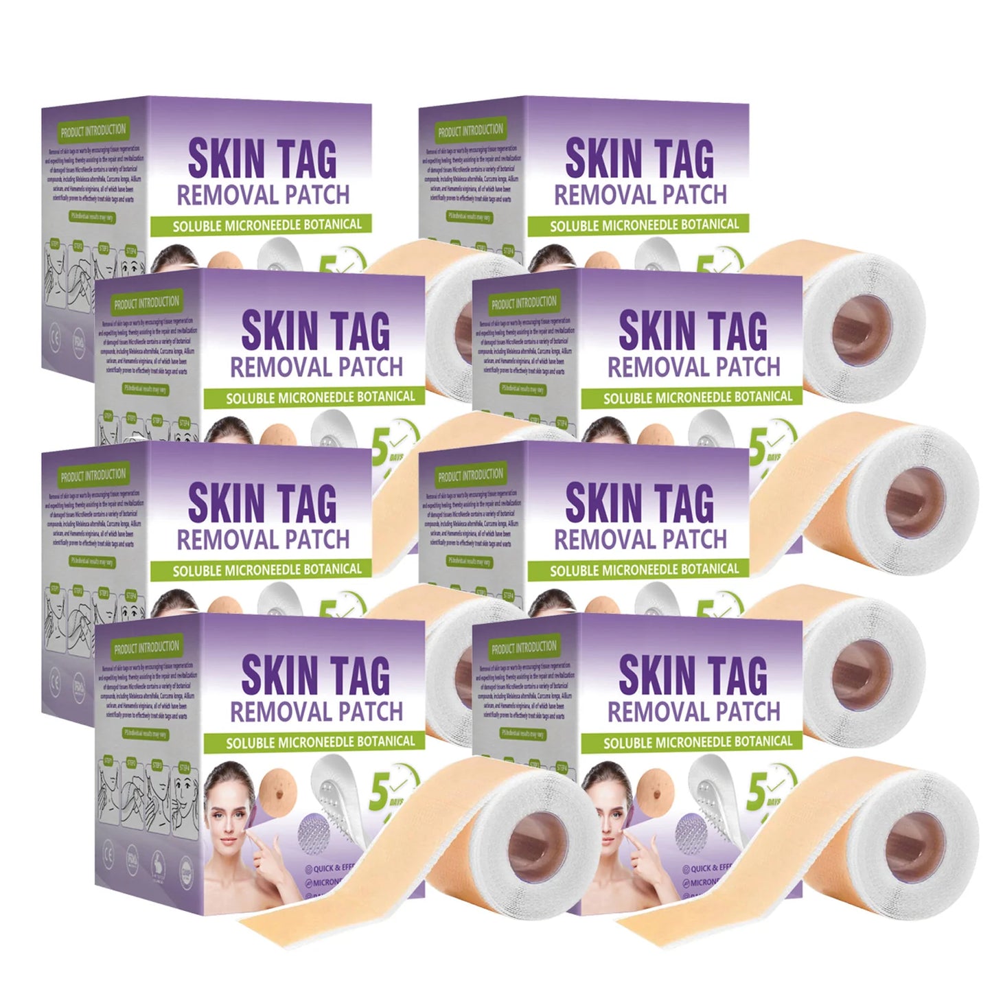 SOLUBLE MICRONEEDLE BOTANICAL SKIN TAG REMOVAL PATCH