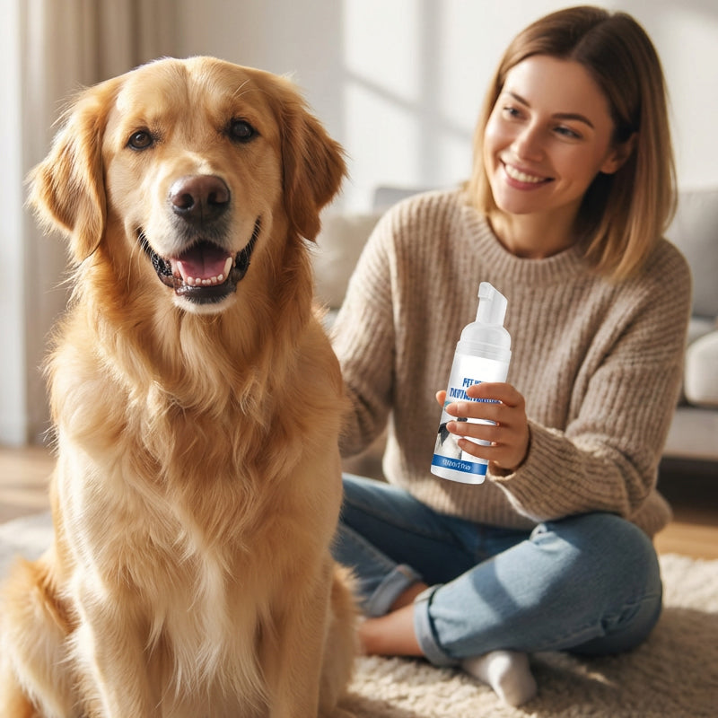 🐾 Schaum-Zahnsteinentferner für Haustiere – Natürliche Formel & mühelose Anwendung!