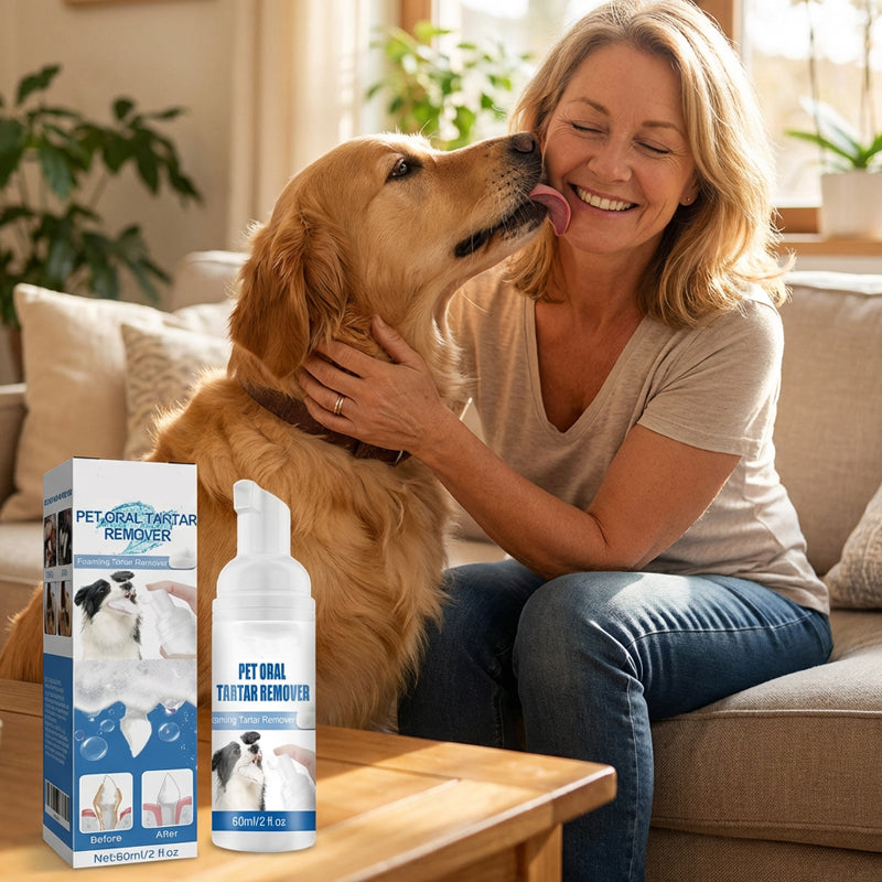 🐾 Schaum-Zahnsteinentferner für Haustiere – Natürliche Formel & mühelose Anwendung!